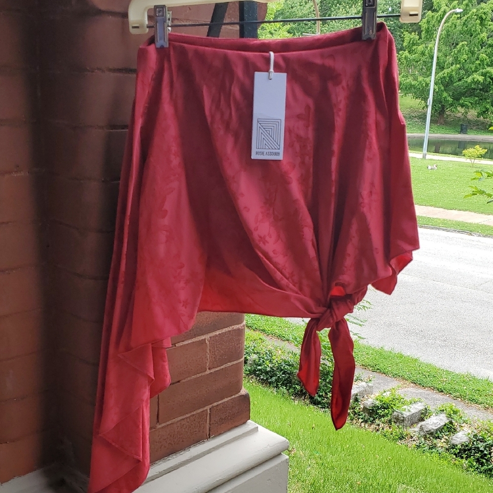 Rosie Assoulin Red Asymmetrical Blouse